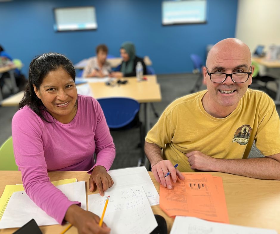 Amelia and her tutor, Dan