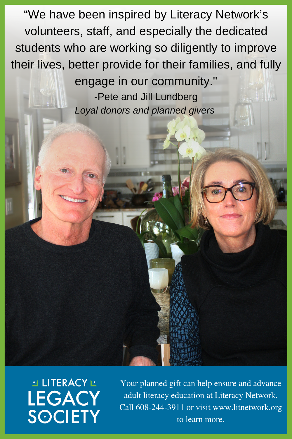 Planned givers Pete and Jill Lundberg